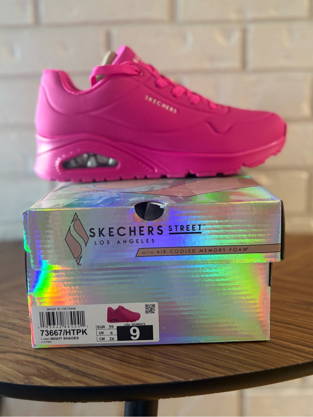 Skechers Street Uno Night Shades Hot Pink Sneakers NIB Women’s 9 - Picture 5 of 7